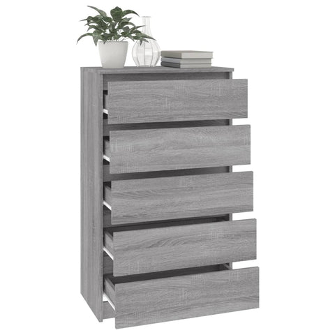 vidaXL Schubladenschrank Grau Sonoma 60x36x103 cm Holzwerkstoff