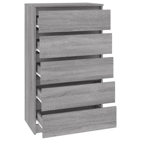 vidaXL Schubladenschrank Grau Sonoma 60x36x103 cm Holzwerkstoff