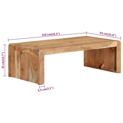 Couchtisch 110x55x35 cm Massivholz Akazie