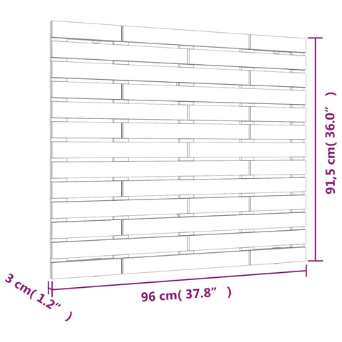 Wand-Kopfteil Schwarz 96x3x91,5 cm Massivholz Kiefer