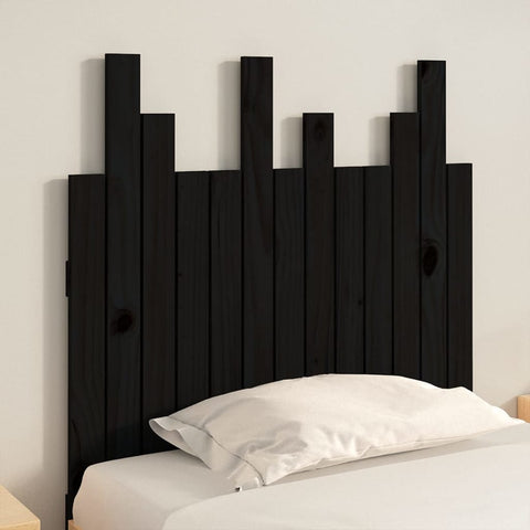 Wand-Kopfteil Schwarz 82,5x3x80 cm Massivholz Kiefer