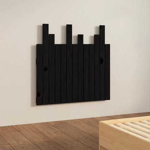 Wand-Kopfteil Schwarz 82,5x3x80 cm Massivholz Kiefer