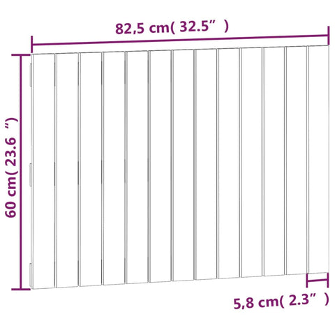 Wand-Kopfteil Schwarz 82,5x3x60 cm Massivholz Kiefer