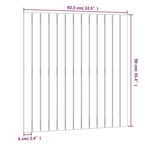 Wand-Kopfteil Schwarz 82,5x3x90 cm Massivholz Kiefer