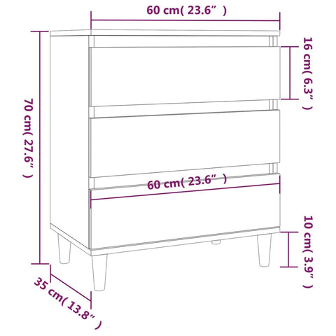 vidaXL Sideboard Hochglanz-Weiß 60x35x70 cm Holzwerkstoff