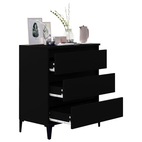 vidaXL Sideboard Schwarz 60x35x70 cm Holzwerkstoff