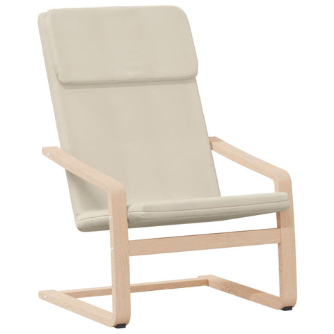 vidaXL Relaxsessel mit Hocker Creme Stoff