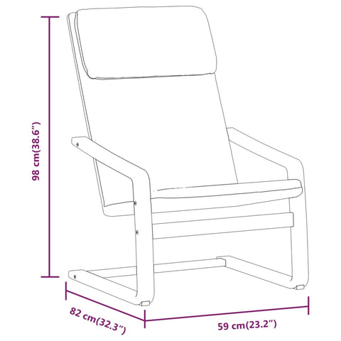 vidaXL Relaxsessel mit Hocker Creme Stoff