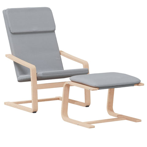 vidaXL Relaxsessel mit Hocker Hellgrau Stoff