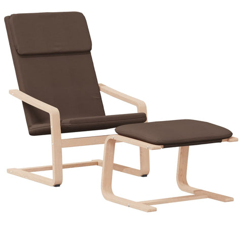 vidaXL Relaxsessel mit Hocker Dunkelbraun Stoff