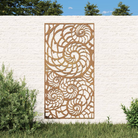 vidaXL Garten-Wanddeko 105x55 cm Cortenstahl Muschel-Design