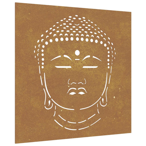 vidaXL Garten-Wanddeko 55x55 cm Cortenstahl Buddha-Kopf