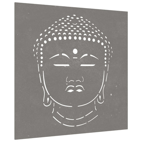 vidaXL Garten-Wanddeko 55x55 cm Cortenstahl Buddha-Kopf