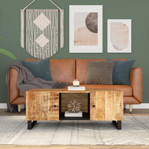 vidaXL Couchtisch 100x54x40 cm Massivholz Mango & Holzwerkstoff