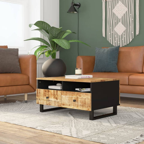 vidaXL Couchtisch 80x54x40 cm Massivholz Mango & Holzwerkstoff