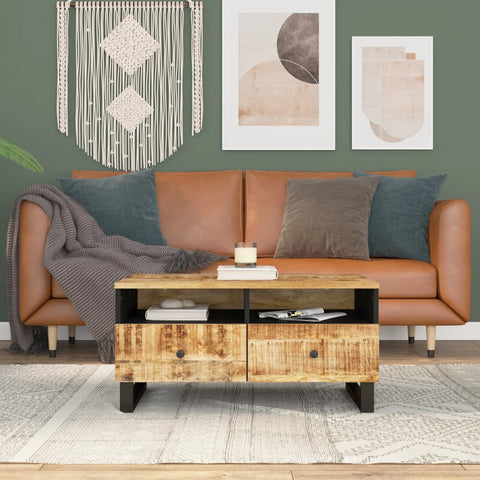 vidaXL Couchtisch 80x54x40 cm Massivholz Mango & Holzwerkstoff