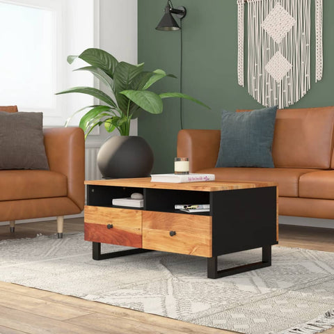 vidaXL Couchtisch 80x54x40 cm Massivholz Akazie & Holzwerkstoff