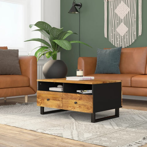 vidaXL Couchtisch 80x54x40 cm Massivholz Mango & Holzwerkstoff