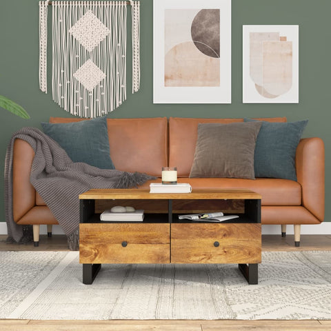 vidaXL Couchtisch 80x54x40 cm Massivholz Mango & Holzwerkstoff