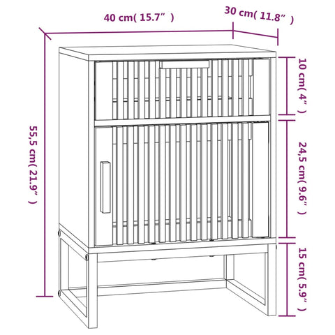 vidaXL Nachttisch Schwarz 40x30x55,5 cm Holzwerkstoff & Eisen