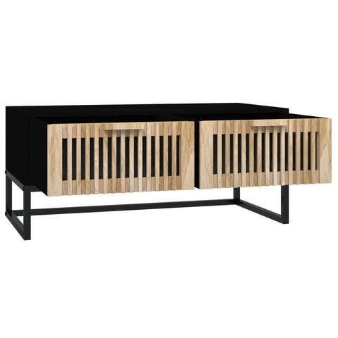 vidaXL Couchtisch Schwarz 80x40x35 cm Holzwerkstoff und Eisen