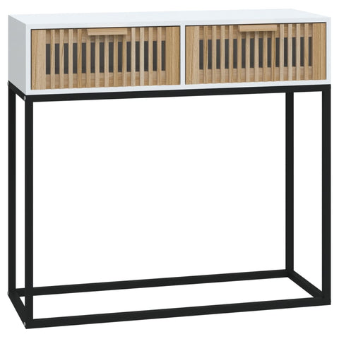 vidaXL Konsolentisch Weiß 80x30x75 cm Holzwerkstoff und Eisen