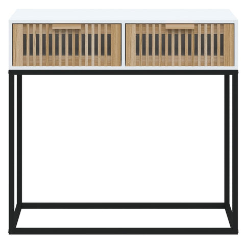 vidaXL Konsolentisch Weiß 80x30x75 cm Holzwerkstoff und Eisen