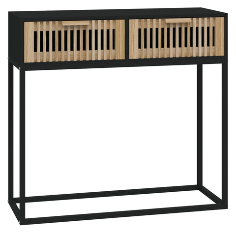 vidaXL Konsolentisch Schwarz 80x30x75 cm Holzwerkstoff und Eisen