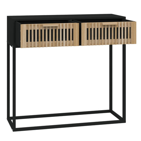 vidaXL Konsolentisch Schwarz 80x30x75 cm Holzwerkstoff und Eisen