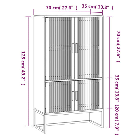 Highboard 70x35x125 cm Holzwerkstoff