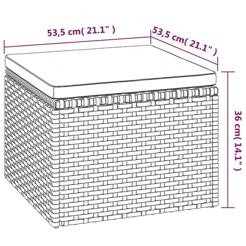 vidaXL 3-Sitzer-Gartensofa mit Dach und Fußhocker Grau Poly Rattan