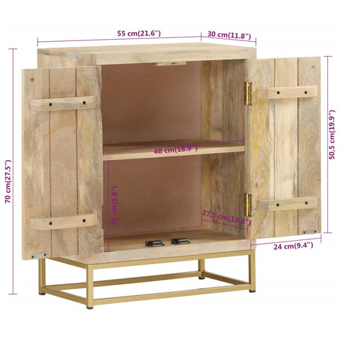 Sideboard mit 2 Türen 55x30x70 cm Massivholz Mango