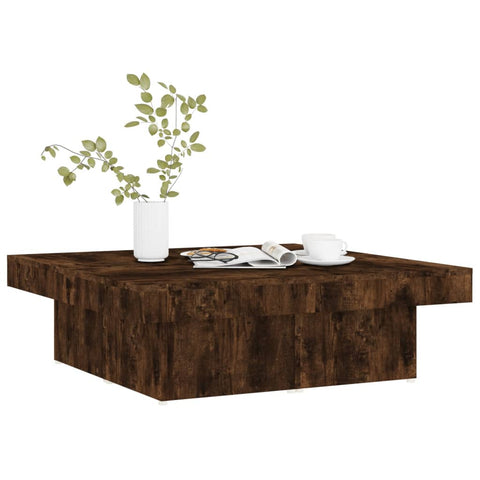 vidaXL Couchtisch Räuchereiche 90x90x28 cm Holzwerkstoff