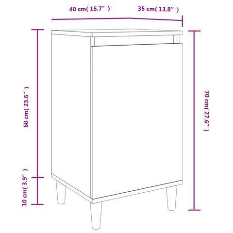 vidaXL Nachttisch Weiß 40x35x70 cm Holzwerkstoff