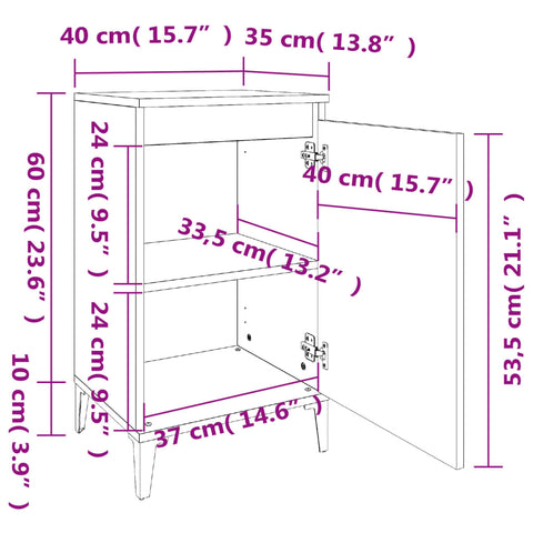 vidaXL Nachttische 2 Stk. Schwarz 40x35x70 cm Holzwerkstoff