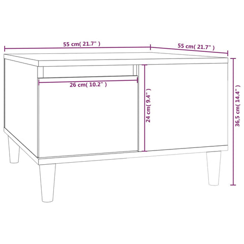 vidaXL Couchtisch Schwarz 55x55x36,5 cm Holzwerkstoff