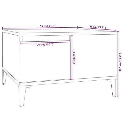 vidaXL Couchtisch Weiß 55x55x36,5 cm Holzwerkstoff