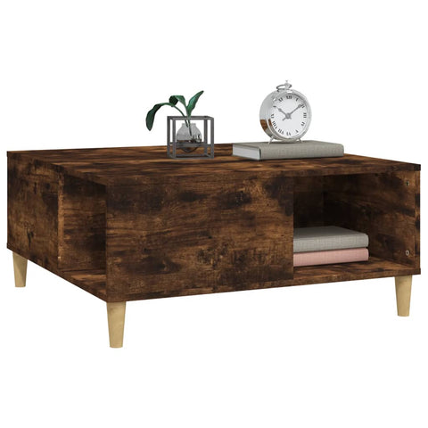 vidaXL Couchtisch Räuchereiche 80x80x36,5 cm Holzwerkstoff