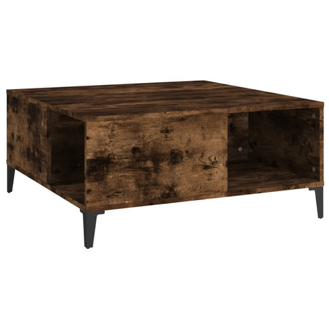 vidaXL Couchtisch Räuchereiche 80x80x36,5 cm Holzwerkstoff