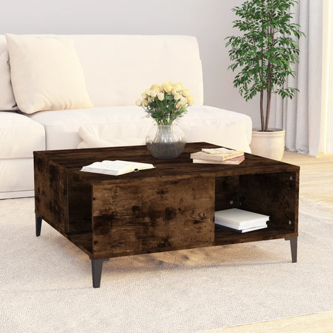 vidaXL Couchtisch Räuchereiche 80x80x36,5 cm Holzwerkstoff