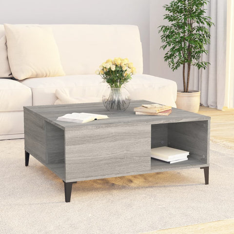 vidaXL Couchtisch Grau Sonoma 80x80x36,5 cm Holzwerkstoff