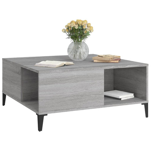 vidaXL Couchtisch Grau Sonoma 80x80x36,5 cm Holzwerkstoff