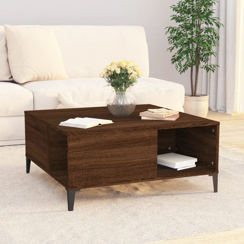 vidaXL Couchtisch Braun Eichen-Optik 80x80x36,5 cm Holzwerkstoff