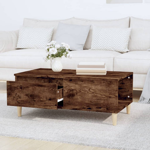 vidaXL Couchtisch Räuchereiche 90x50x36,5 cm Holzwerkstoff