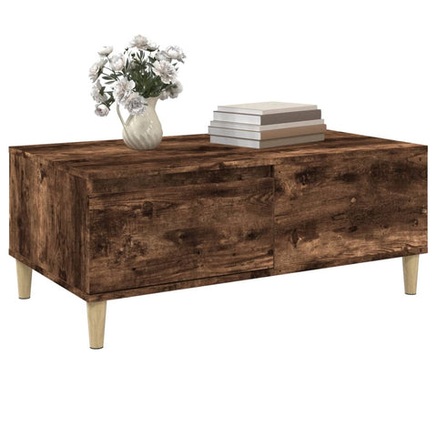 vidaXL Couchtisch Räuchereiche 90x50x36,5 cm Holzwerkstoff