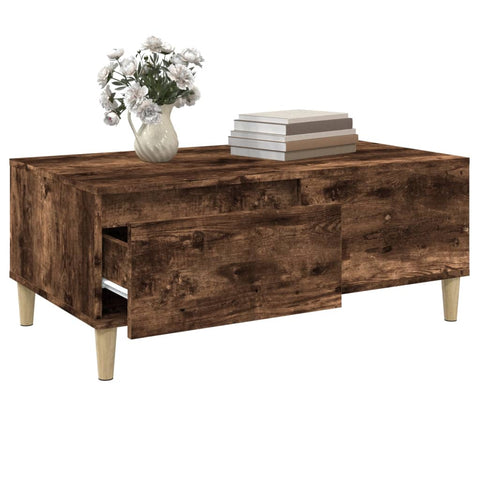 vidaXL Couchtisch Räuchereiche 90x50x36,5 cm Holzwerkstoff