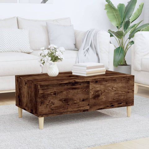 vidaXL Couchtisch Räuchereiche 90x50x36,5 cm Holzwerkstoff