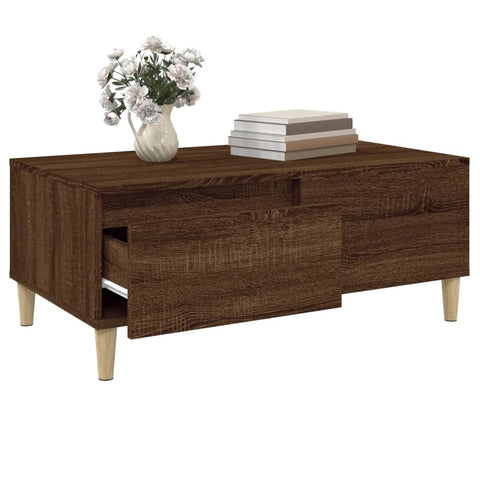 vidaXL Couchtisch Braun Eichen-Optik 90x50x36,5 cm Holzwerkstoff