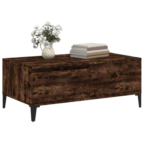 vidaXL Couchtisch Räuchereiche 90x50x36,5 cm Holzwerkstoff