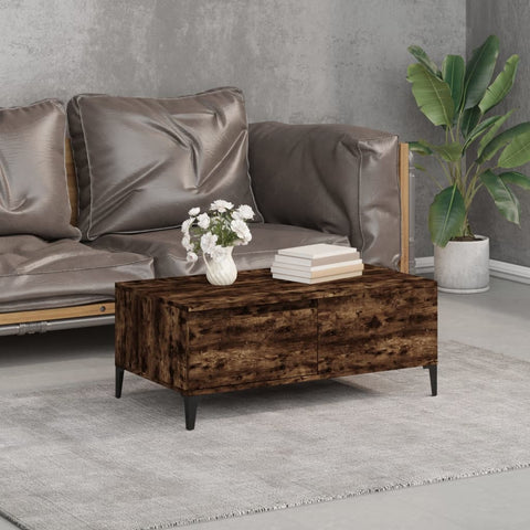 vidaXL Couchtisch Räuchereiche 90x50x36,5 cm Holzwerkstoff